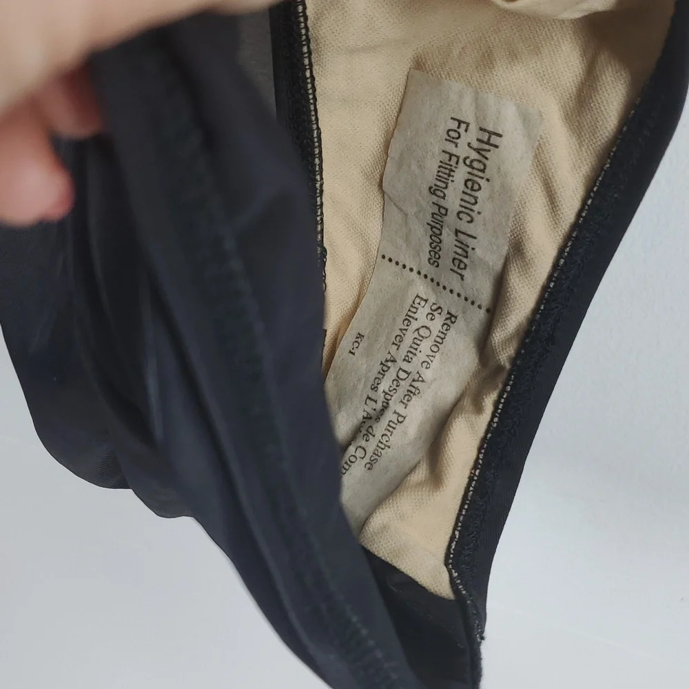 Vintage Carabella Black Mesh One-Piece Swimsuit Size 14 Sheer Panel Bathing Suit - Picture 11 of 12